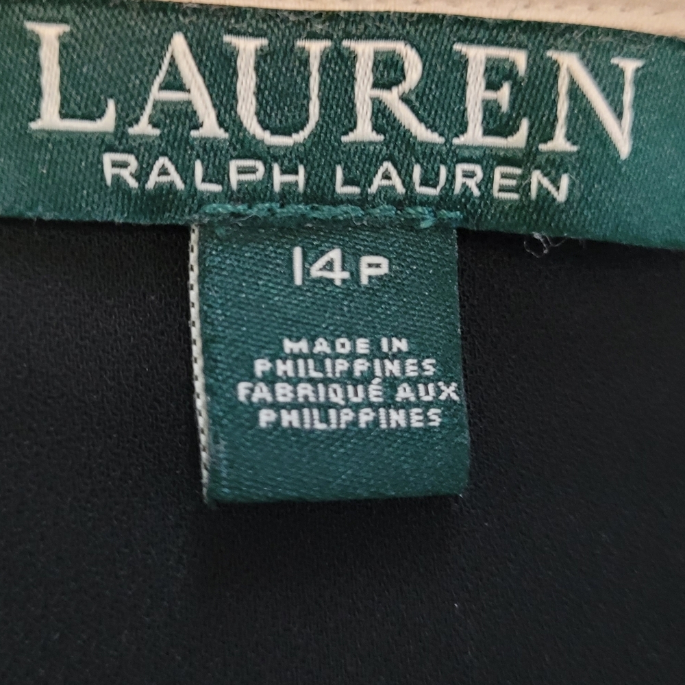 Ralph Lauren Black Jumpsuit with Cream Accent Collar Size 14P NWT - Picture 6 of 6